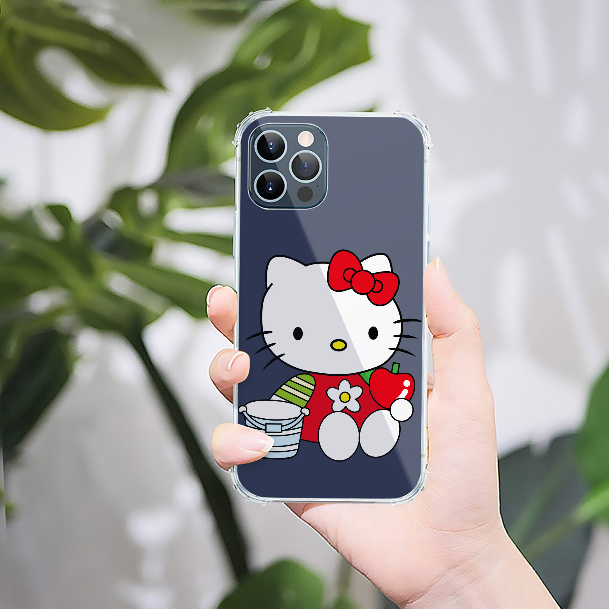 （画像用） Hello Kitty ハローキティ 【iPhone 12シリーズ対応】透明スマホケース（クリアソフトケース）